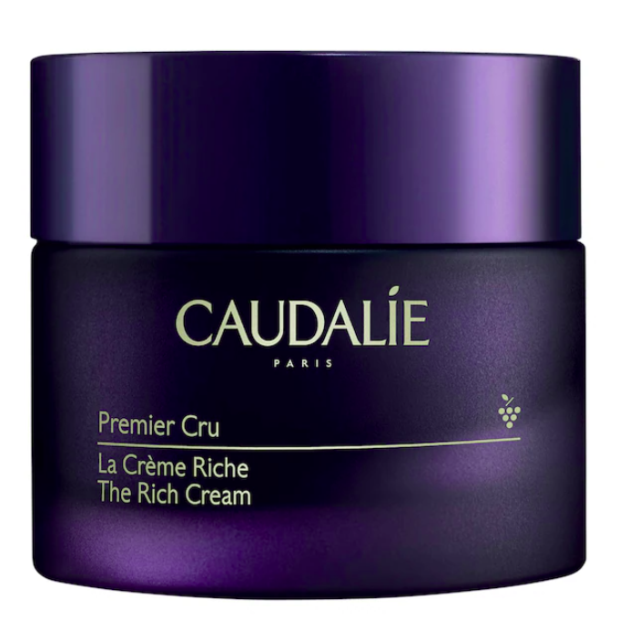 Crema Hidratante Reparadora de la barrera cutánea con Bio-Ceramida Premier Cru - Caudalie vista frontal con fondo blanco.