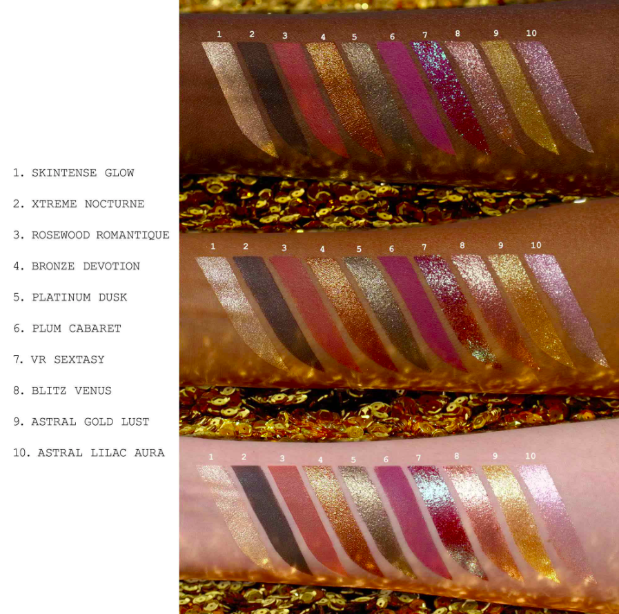 Paleta de Sombras de Ojos Mothership X:  Moonlit Seduction - PAT McGRATH LABS vista frontal con fondo blanco.