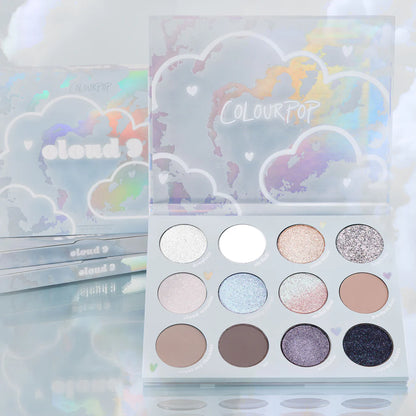 Paleta de Sombras de Ojos Cloud 9 - ColourPop vista frontal con fondo blanco.