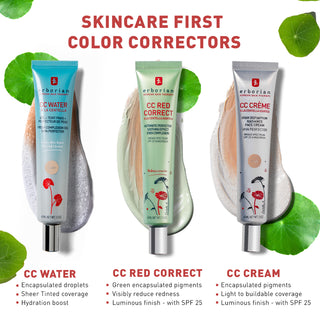 CC Water cream - Erborian vista frontal con fondo blanco.