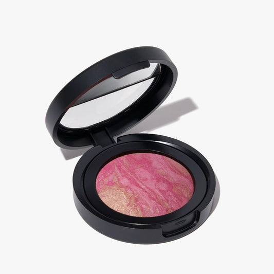 Rubor Baked Blush-n-Brighten Marbleized - Laura Geller vista frontal con fondo blanco.