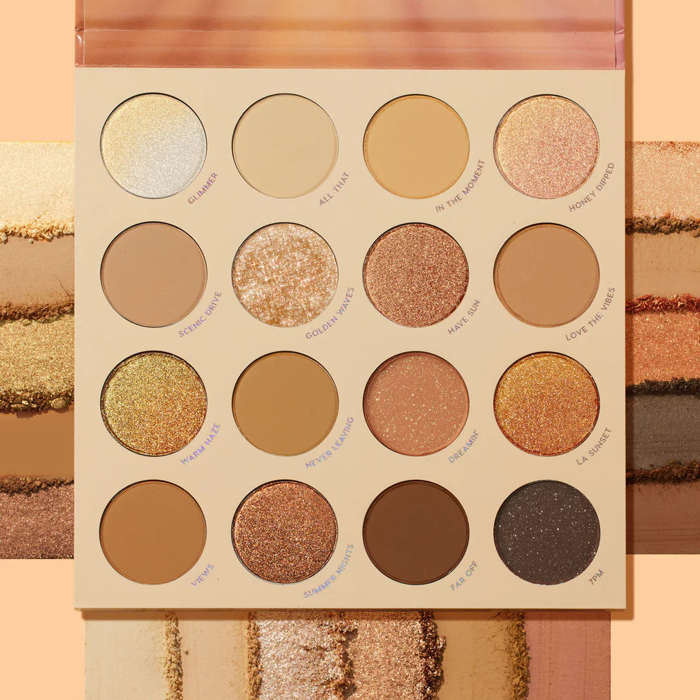 Paleta de Sombras de Ojos Golden Hour - ColourPop vista frontal con fondo blanco.