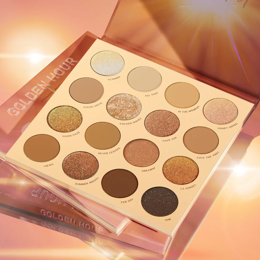 Paleta de Sombras de Ojos Golden Hour - ColourPop vista frontal con fondo blanco.