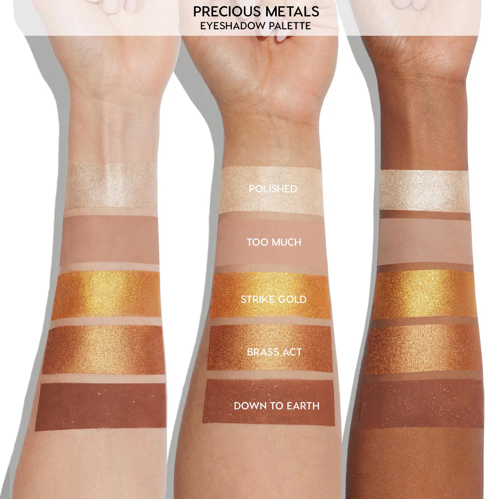 Paleta de Sombras Precious Metals - ColourPop vista frontal con fondo blanco.