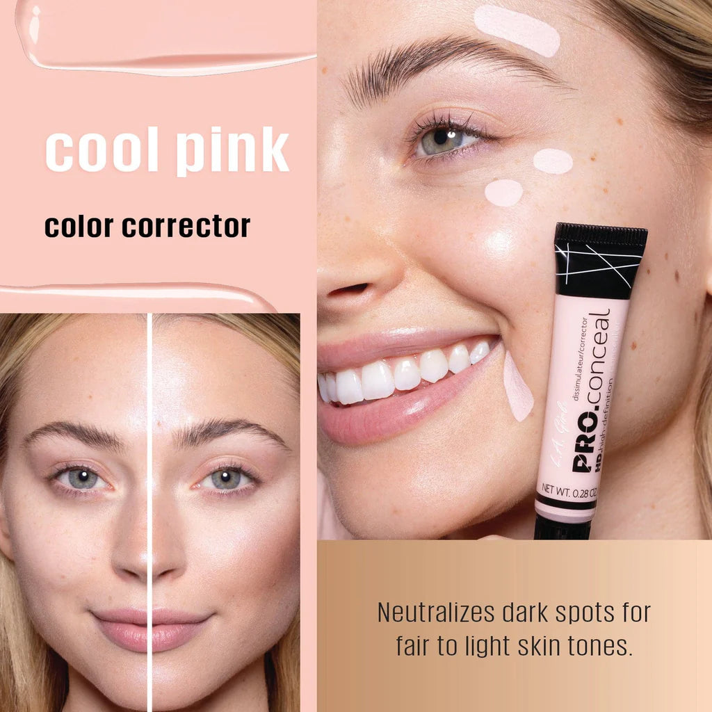 Corrector HD PRO.CONCEAL™ - L.A. Girl vista frontal con fondo blanco.