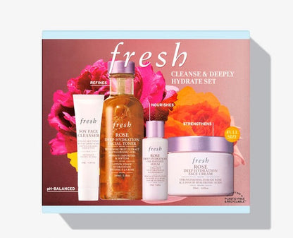 Set Skincare para limpiar e hidratar profundamente - fresh vista frontal con fondo blanco.