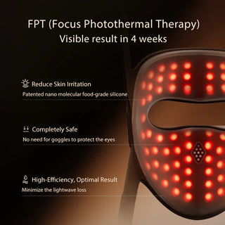 Máscara de terapia láser 4D para rostro luz LED roja reafirmante y antienvejecimiento - JOVS