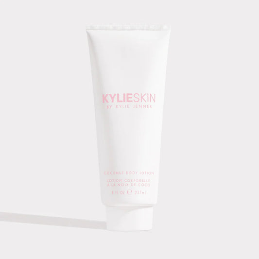 Coconut body lotion™ Crema corporal - Kylie Cosmetics vista frontal con fondo blanco.