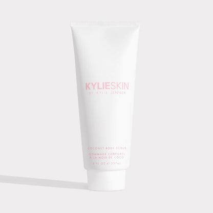 Coconut body scrub™ Exfoliante corporal - Kylie Cosmetics vista frontal con fondo blanco.