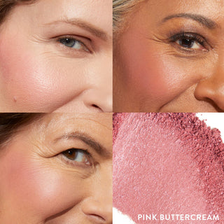 Rubor Baked Blush-n-Brighten Marbleized - Laura Geller vista frontal con fondo blanco.