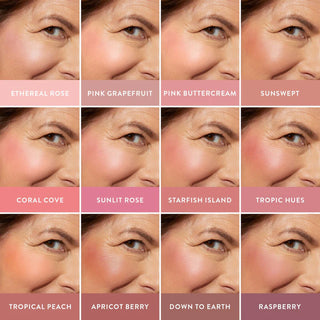 Rubor Baked Blush-n-Brighten Marbleized - Laura Geller vista frontal con fondo blanco.