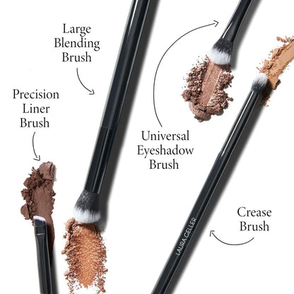 Set de Brochas Shadow Skills 4PC Eye Brush - Laura Geller vista frontal con fondo blanco.