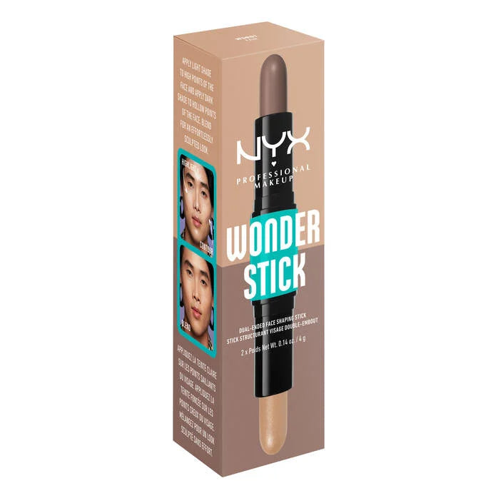 WONDER™ STICK contour & Highlighter en barra - NYX vista frontal con fondo blanco.