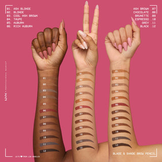 Lápiz de cejas Blade & Shade Nano Brow Pencil - NYX