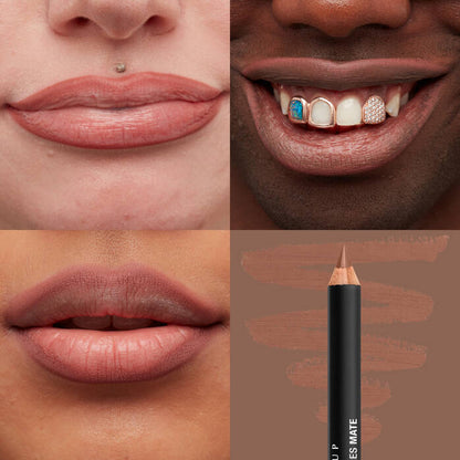 Delineador de labios Suede Matte Lip liner - NYX vista frontal con fondo blanco.