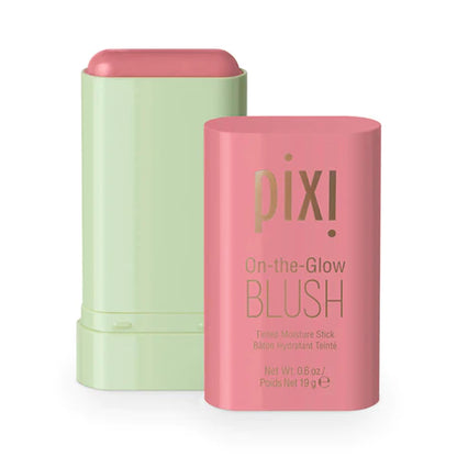 Rubor en barra On the Glow Blush - Pixi vista frontal con fondo blanco.