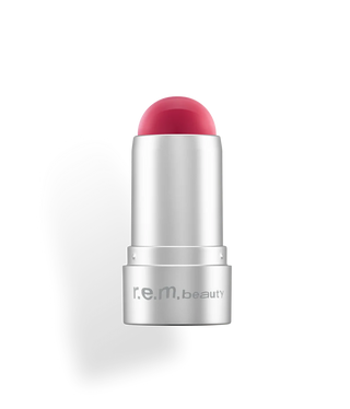 Blush & lip stick - R.E.M. Beauty vista frontal con fondo blanco.