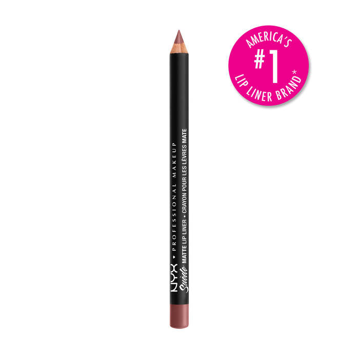 Delineador de labios Suede Matte Lip liner - NYX vista frontal con fondo blanco.