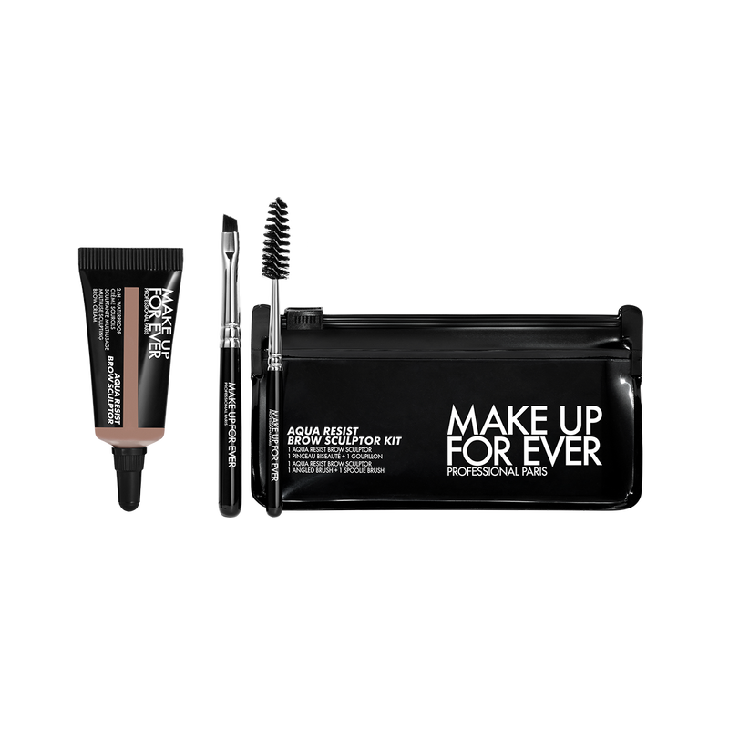 Kit para cejas AQUA RESIST BROW SCULPTOR KIT - MAKE UP FOR EVER vista frontal con fondo blanco.