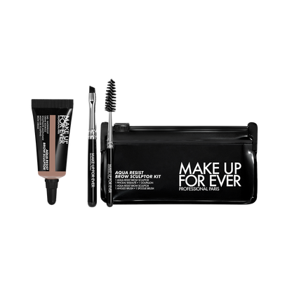 Kit para cejas AQUA RESIST BROW SCULPTOR KIT - MAKE UP FOR EVER vista frontal con fondo blanco.