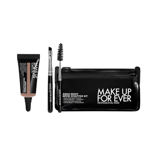 Kit para cejas AQUA RESIST BROW SCULPTOR KIT - MAKE UP FOR EVER vista frontal con fondo blanco.