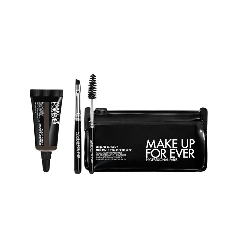 Kit para cejas AQUA RESIST BROW SCULPTOR KIT - MAKE UP FOR EVER vista frontal con fondo blanco.