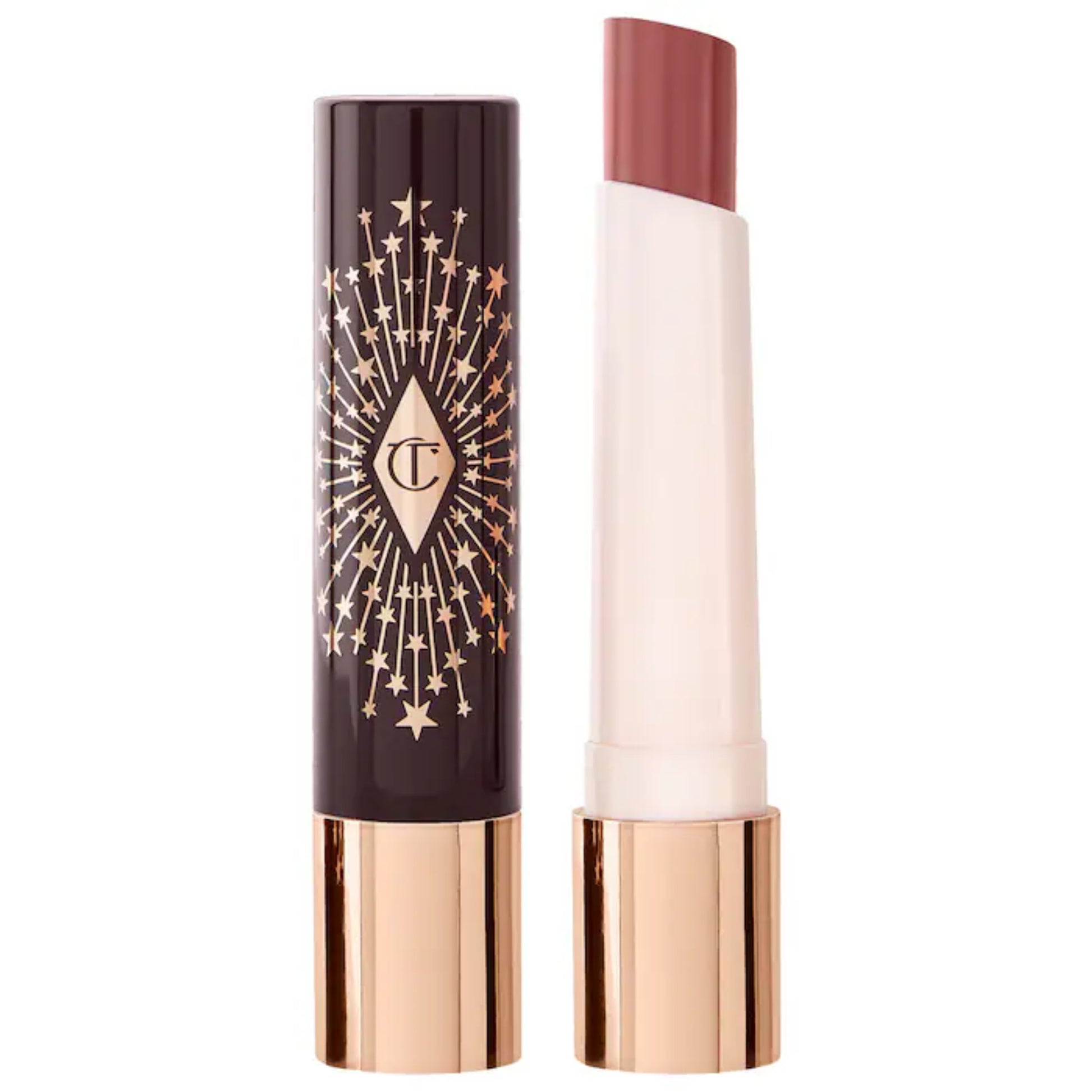 Bálsamo Labial con Color y Ácido Hialurónico Happikiss - Charlotte Tilbury vista frontal con fondo blanco.