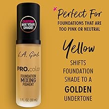 Pigmento mezclador de Base PRO.COLOR - L.A. Girl vista frontal con fondo blanco.