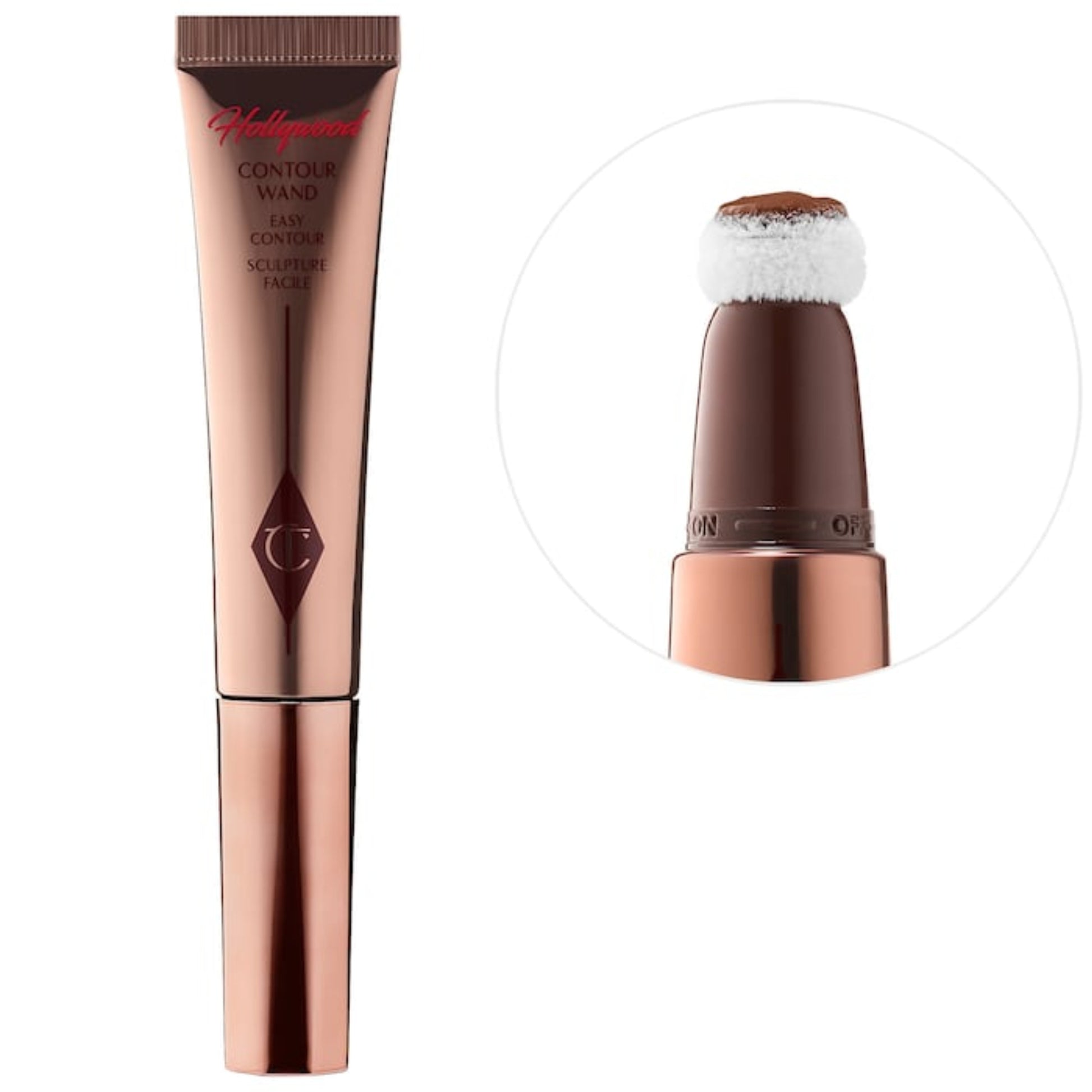 Bronzer Hollywood Contour Wand - Charlotte Tilbury vista frontal con fondo blanco.