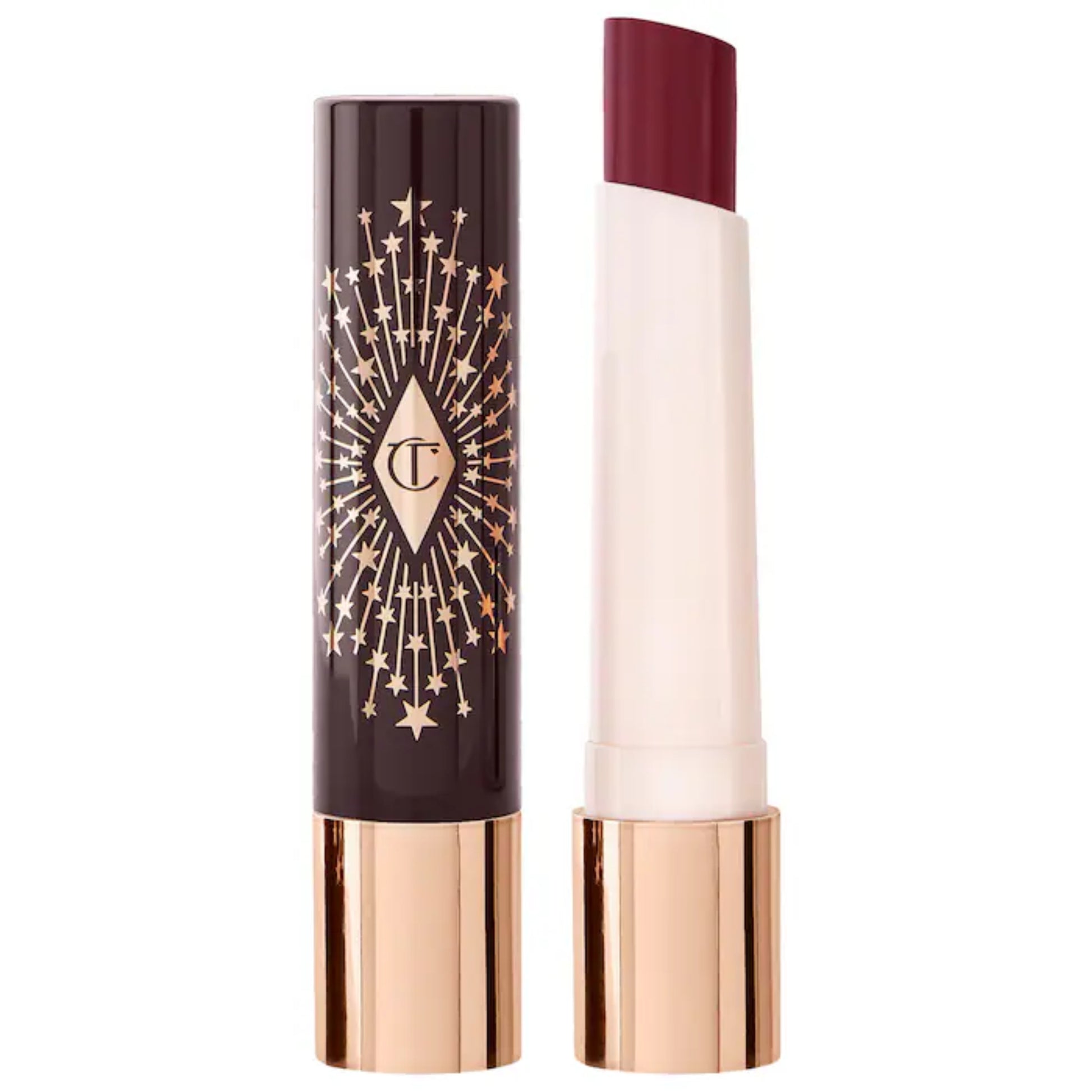 Bálsamo Labial con Color y Ácido Hialurónico Happikiss - Charlotte Tilbury vista frontal con fondo blanco.