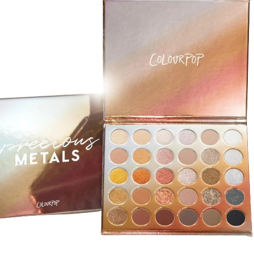 Paleta de Sombras Precious Metals - ColourPop vista frontal con fondo blanco.