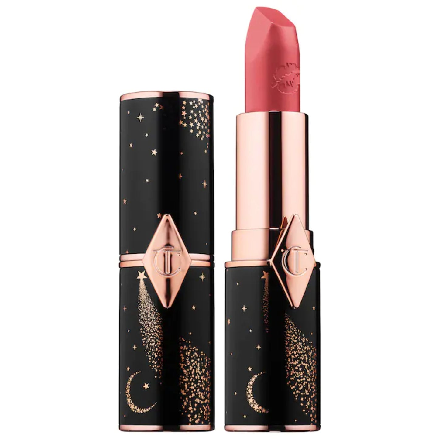 Labial Hot Lips 2 - Charlotte Tilbury vista frontal con fondo blanco.