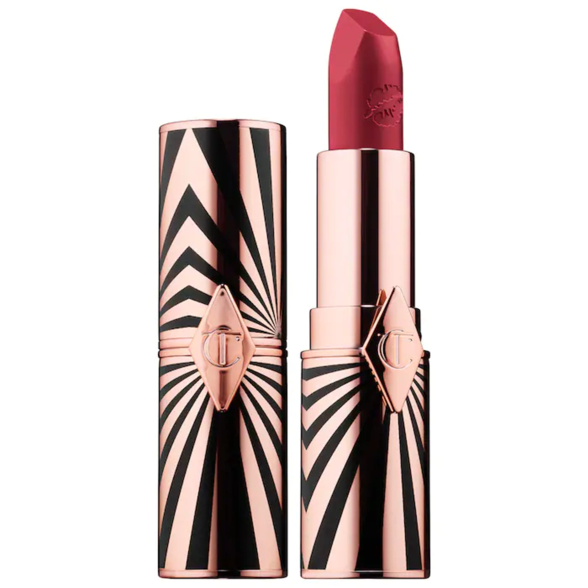 Labial Hot Lips 2 - Charlotte Tilbury vista frontal con fondo blanco.