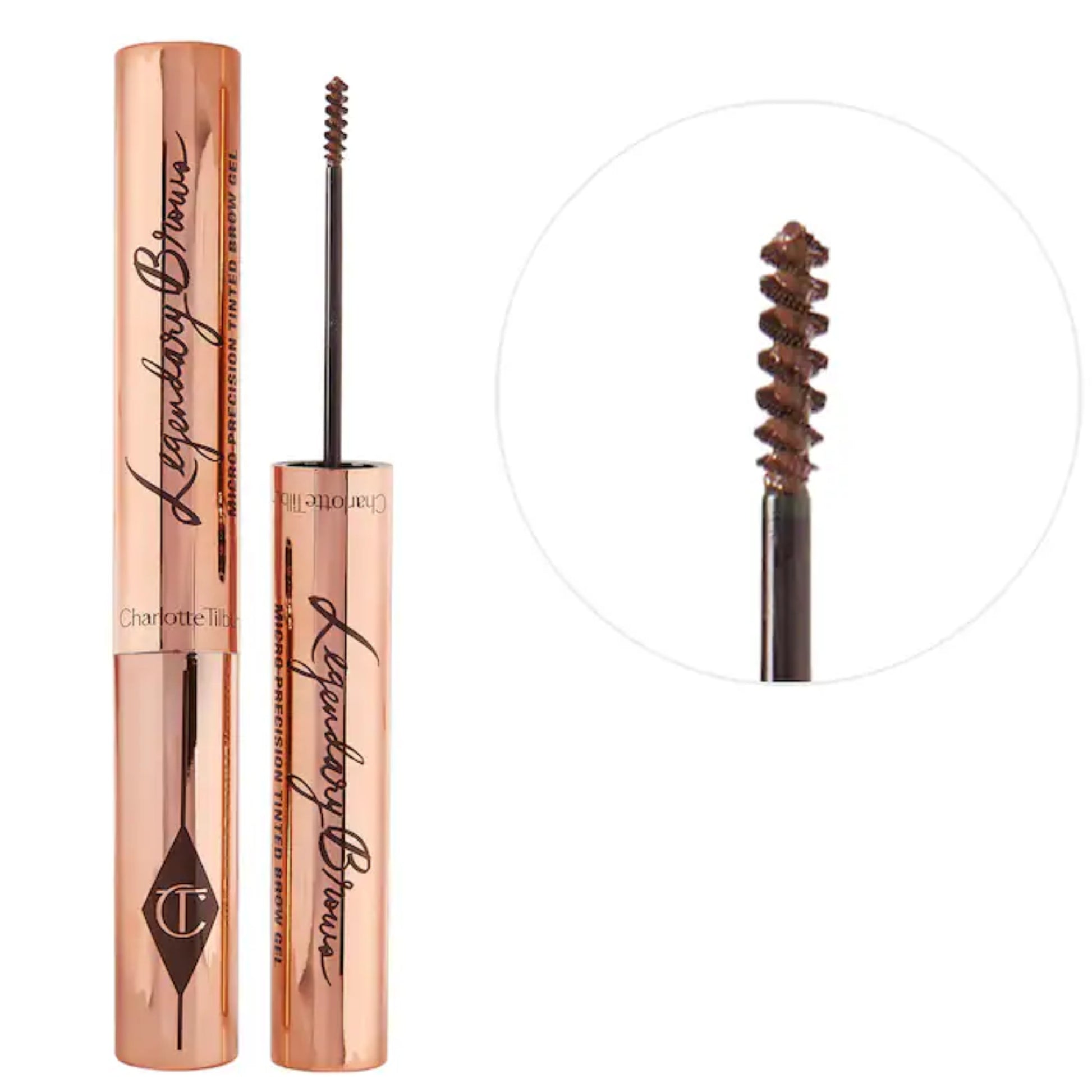 Tinta en Gel para Cejas Legendary Brows - Charlotte Tilbury vista frontal con fondo blanco.