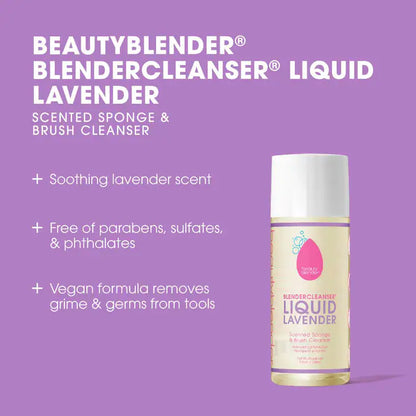 Limpiador de brochas & aplicadores liquid blendercleanser® - Beautyblender vista frontal con fondo blanco.