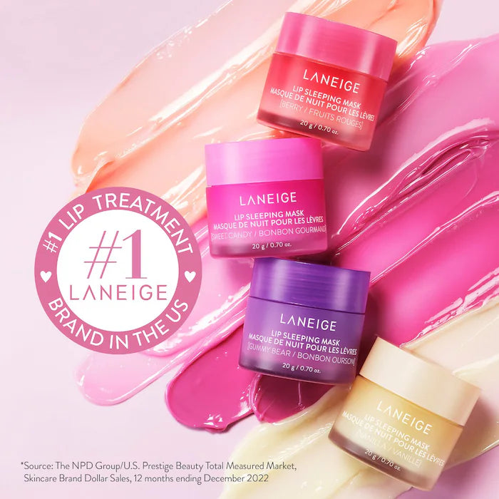 Mascarilla labial de hidratación intensiva Lip Sleeping Mask con Vitamina C - LANEIGE vista frontal con fondo blanco.