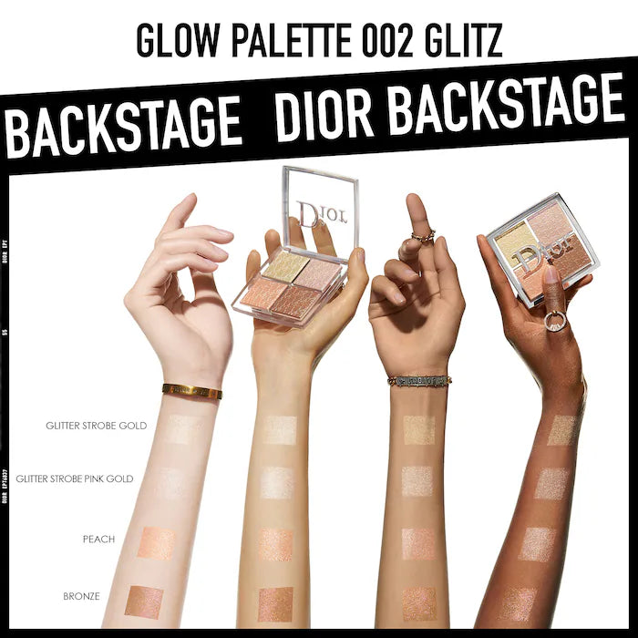 Paleta de Iluminadores BACKSTAGE Glow Face Palette - Dior vista frontal con fondo blanco.