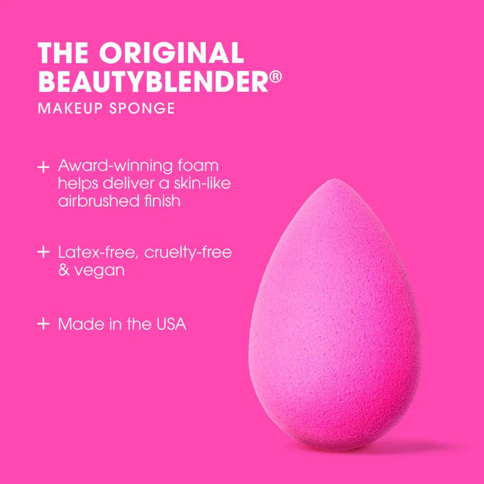 Esponja de maquillaje Classic - Beautyblender vista frontal con fondo blanco.