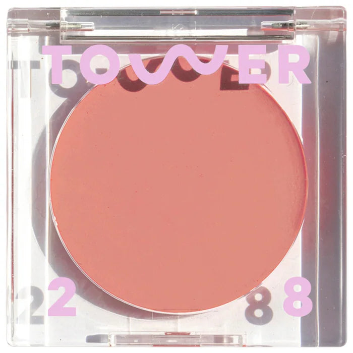 Rubor BeachPlease Lip + Cheek Cream Blush - Tower 28 vista frontal con fondo blanco.