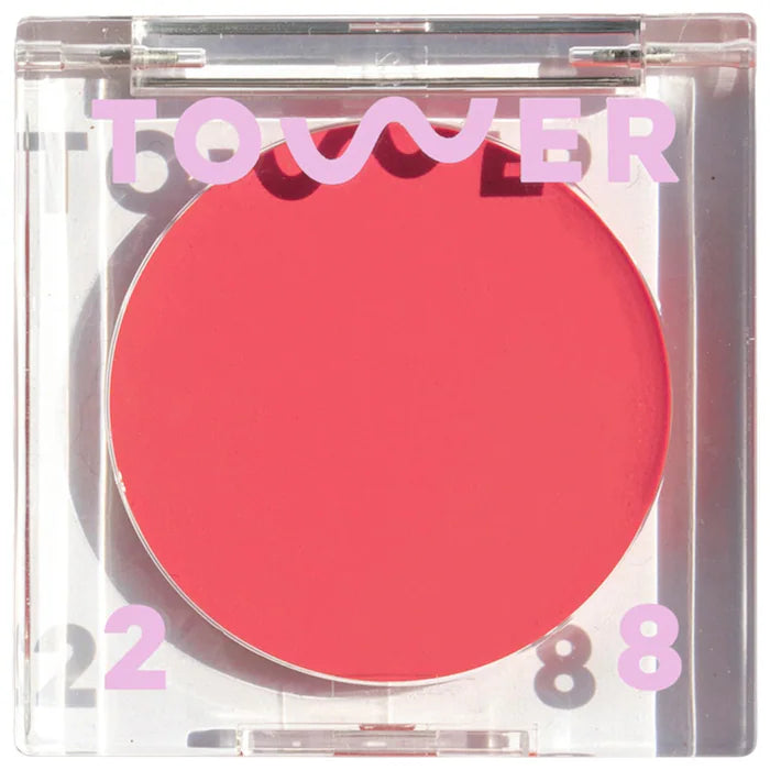 Rubor BeachPlease Lip + Cheek Cream Blush - Tower 28 vista frontal con fondo blanco.