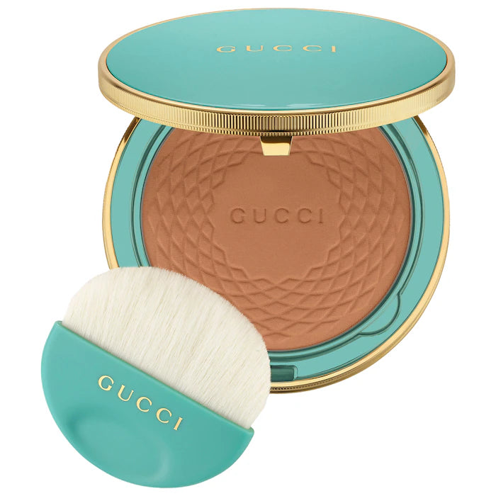 Bronzer Sun-Kissed Glow - Gucci vista frontal con fondo blanco.