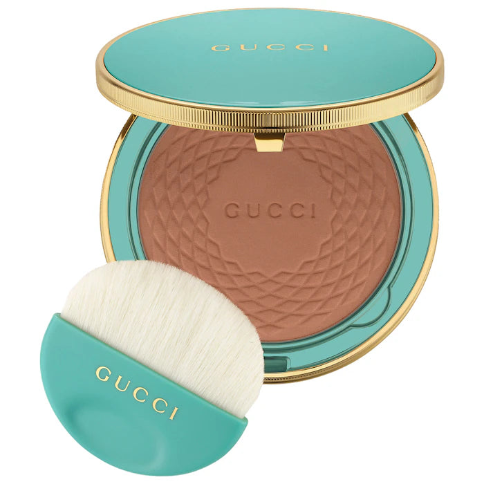 Bronzer Sun-Kissed Glow - Gucci vista frontal con fondo blanco.