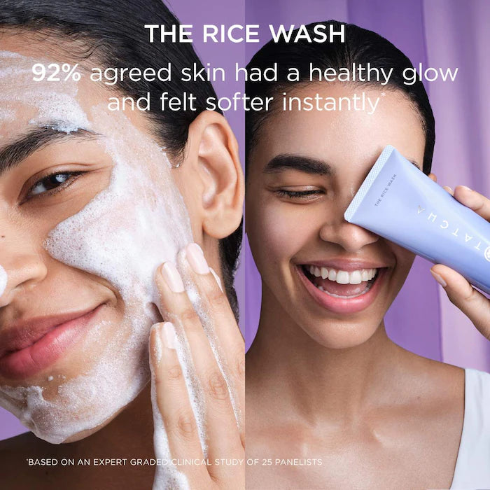 Limpiador facial The Rice Wash Skin Softening™ - Tatcha vista frontal con fondo blanco.