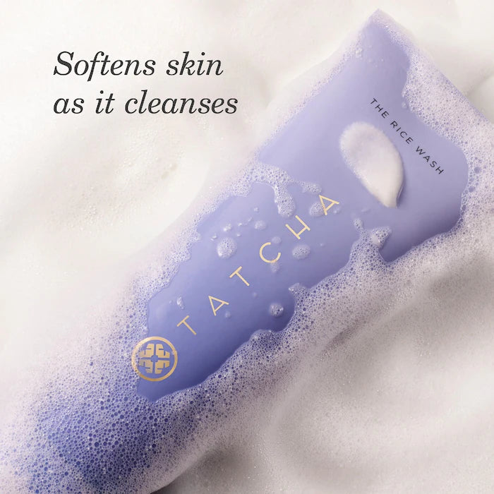 Limpiador facial The Rice Wash Skin Softening™ - Tatcha vista frontal con fondo blanco.