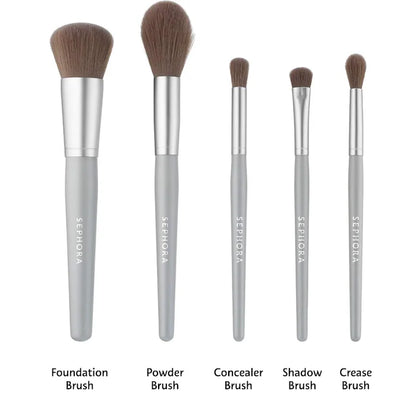 Set de Brochas Essential Mini Makeup Brush - Sephora vista frontal con fondo blanco.