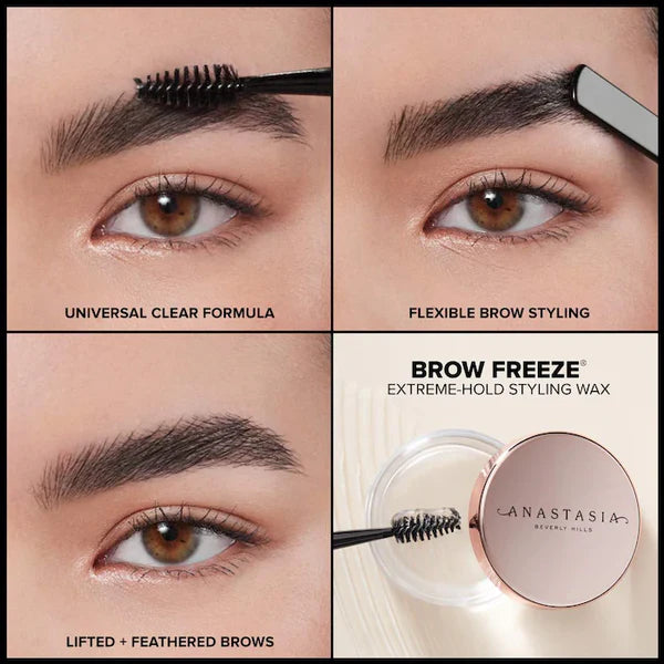 Cera para cejas look laminado Brow Freeze Extreme Hold - Anastasia Beverly Hills vista frontal con fondo blanco.