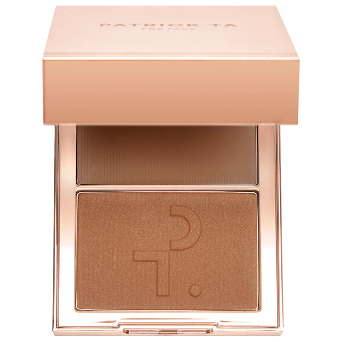 Duo Major Sculpt Crème Contour & Powder Bronzer - PATRICK TA vista frontal con fondo blanco.