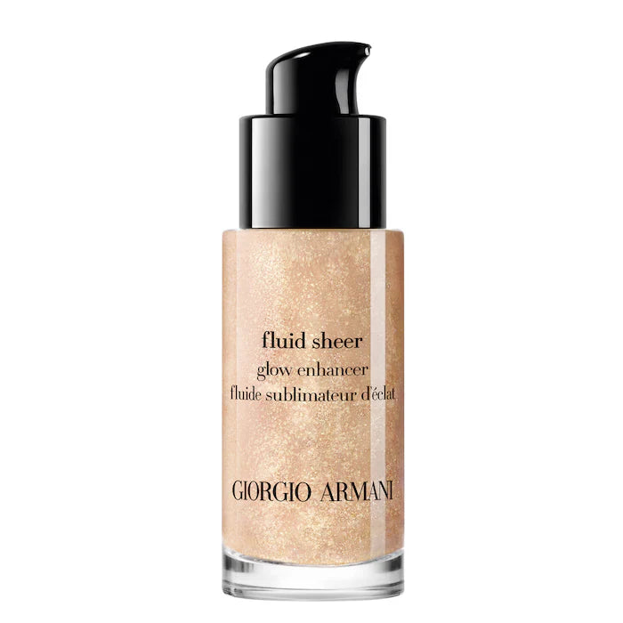 Iluminador Fluid Sheer Glow Enhancer - Armani Beauty vista frontal con fondo blanco.