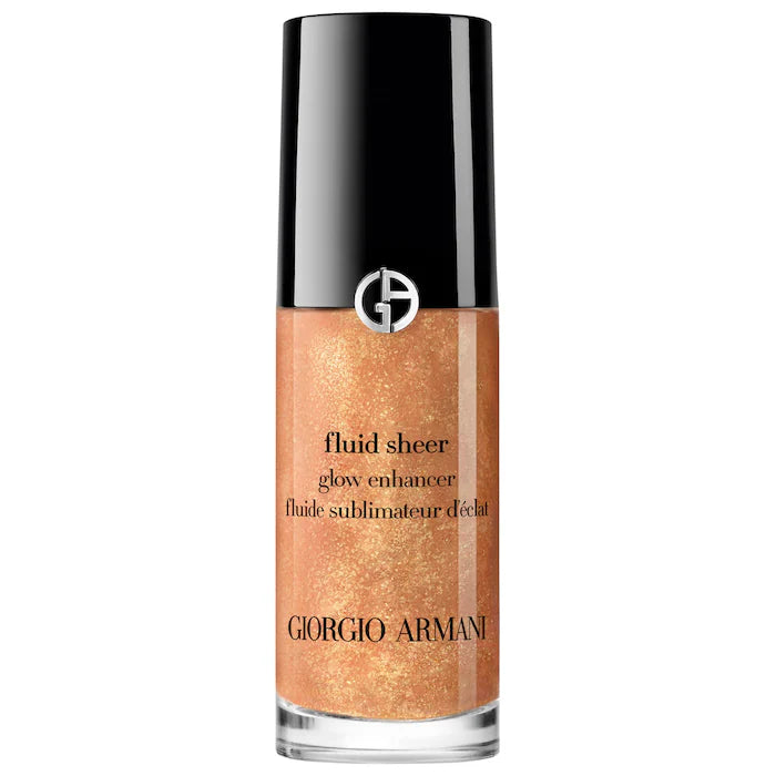 Iluminador Fluid Sheer Glow Enhancer - Armani Beauty vista frontal con fondo blanco.