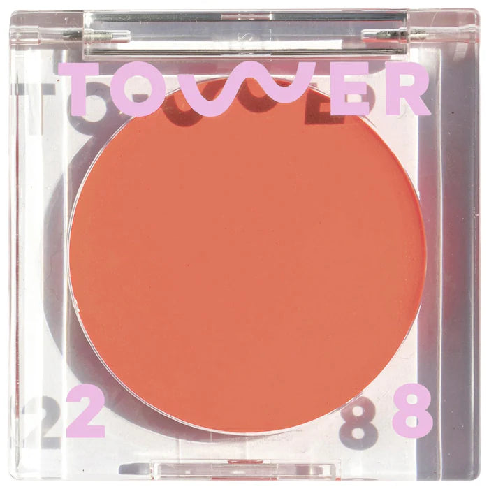 Rubor BeachPlease Lip + Cheek Cream Blush - Tower 28 vista frontal con fondo blanco.